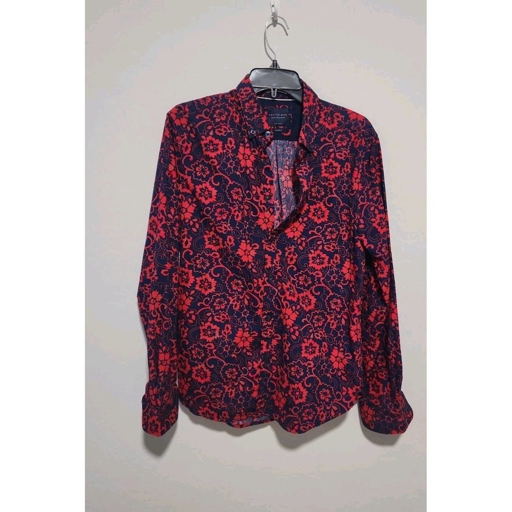 Men's Large Cactus Man Slim fit Medium Long Sleeve Dress Shirt. Richy Singh